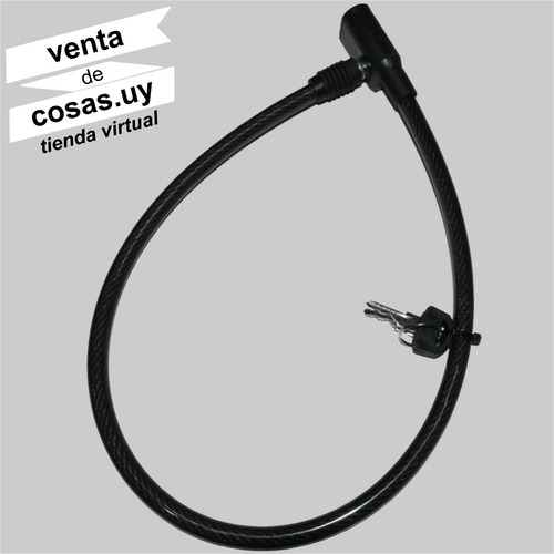 Tranca Bicicleta Linga De Acero Forrada Pvc Con 2 Llaves