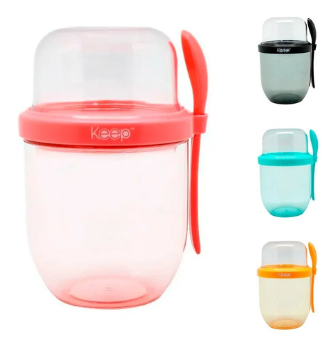 Vaso Keep Para Cereales Con Cuchara 500ml Febo