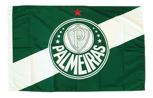 Imagem 1 de 4 de Bandeira Palmeiras Símbolo Verde E Branca Oficial Licenciada
