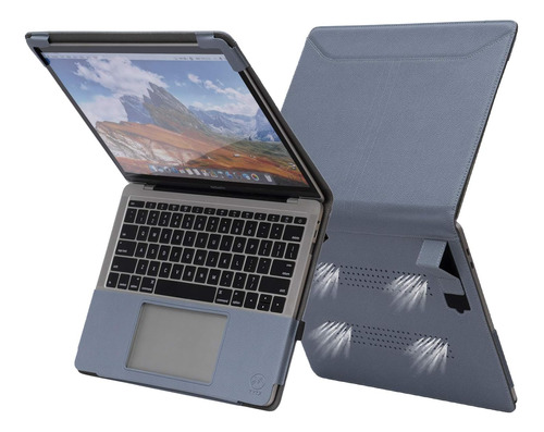 Funda Macbook Air De 13  Con Funcion Soporte Color Gris