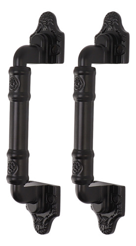 Manilla De Puerta Negra De Estilo Rústico, 2 Piezas