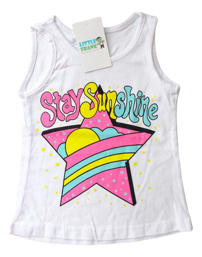 Musculosa Bebe Remera Brillitos Nena Stay Sunshine Algodon