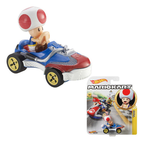 Carro Miniatura Da Hot Wheels Mario Kart Toad Nintendo
