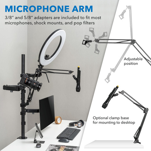 Soporte Monitor Doble Mount-it! 5 En 1 Estacion Streamimg