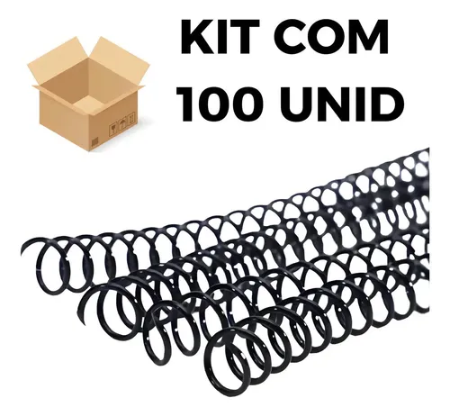 Espiral 12mm Lassane Para Encadernação A4 Com 100 Unidades