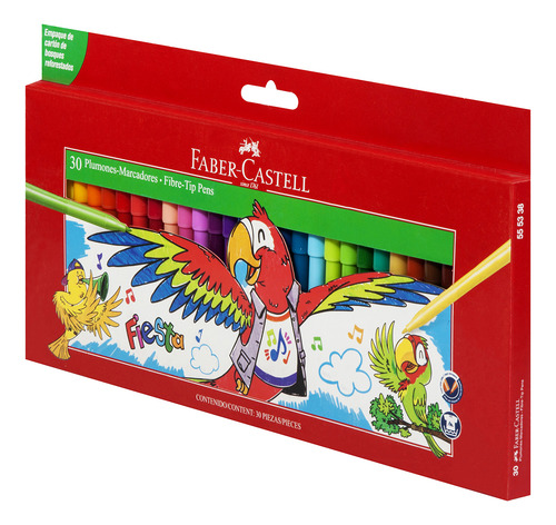 Plumones Faber Castell Fiesta Contenido 30 Piezas