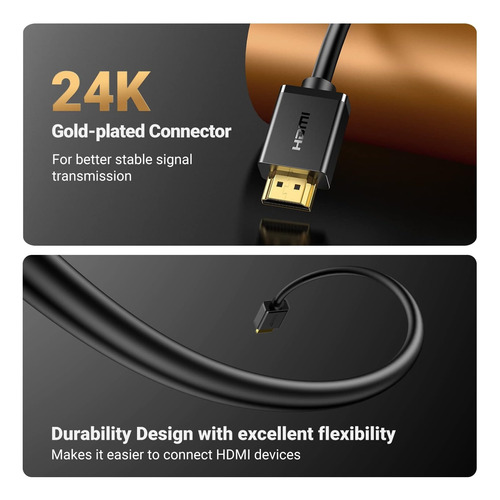 Cable De Extensión Macho A Hembra Hdmi 4k60hz 3d Hdr,6.6ft