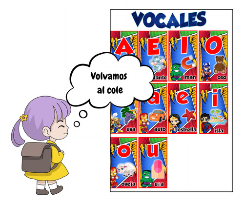 Kit Imprimible Vocales Super Héroes Editable