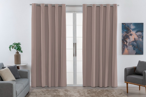 Cortina Blecaute Pvc 220x180 Blackout Corta Luz Quarto Sala Cor Avelã