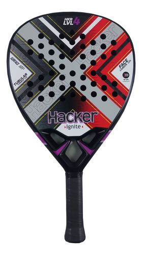 Paleta Padel Hacker Lvl-4 Ignite Violeta Confort Importada