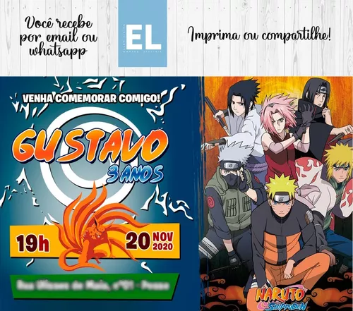 Convite Digital Naruto Shippuden