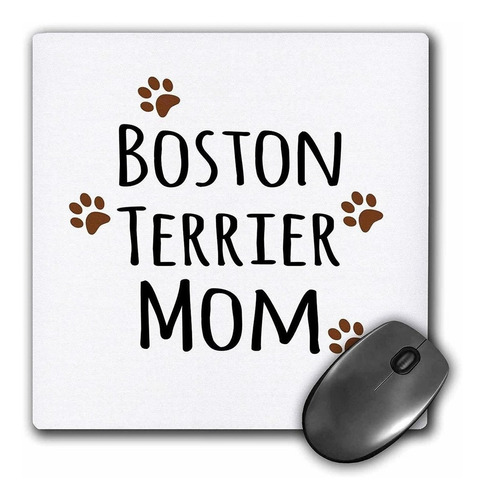 3drose 8 x 8 x 0.25 inches Mouse Pad, Boston Terrier Perr