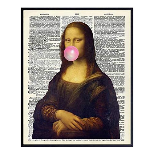 Cuadro De Mona Lisa Chicle Burbujeante De Leonardo Davi...