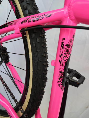 Bicicleta Aro 29 Prowest Lady 1x9v Hid Com Trava Guidão Cor Rosa-chiclete Tamanho do quadro 17