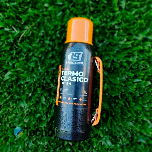 Termo Acero Inox 1 Litro Lusqtoff Negro Frio Calor Manija