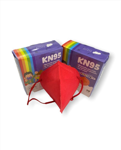 Imagen 2 de 5 de Caja 10 Mascarillas Kn95 Niño(a) Colores Surtidos