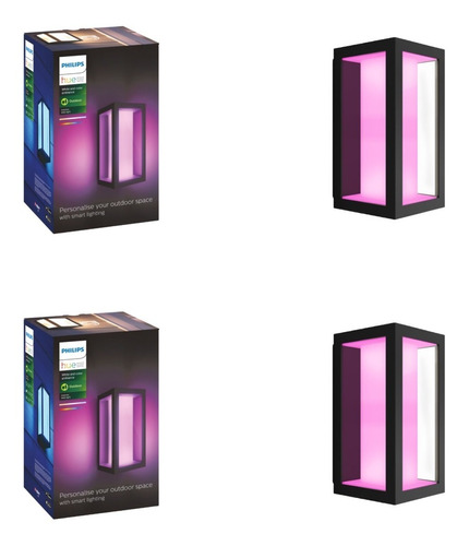 Pack 2 Aplique De Exterior Philips Hue Impress Outdoor Bt