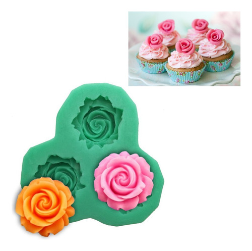 Molde De Silicón Rosas 3d  Resina Jabones Fondant