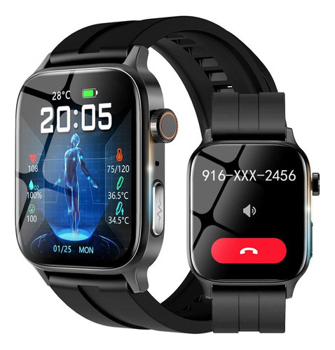 Reloj Inteligente Smart Watch Hombre Glucemia Ecg+ppg Call Y