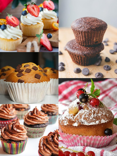 Molde De Cupcake De Muffin De Walooza, Latas De Muffins 6,