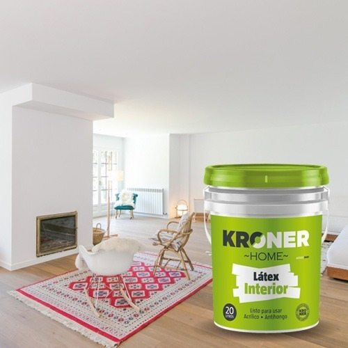 Imagen 2 de 10 de Pintura Látex Interior Mate 20 Litros Antihongo Kroner Home