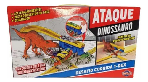 Pista T-rex Ataque Dino Lançador Carro - Toyng