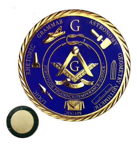 Master Mason Masonic Car Emblem Freemason Blue Lodge Au...