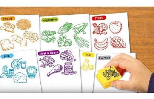 Set De Timbres Comida Saludable Plástico