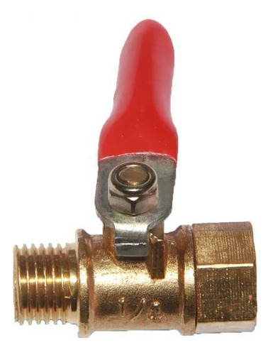 6 Válvula De Bola De Latón 1/4 Mujer A Hombre Rojo
