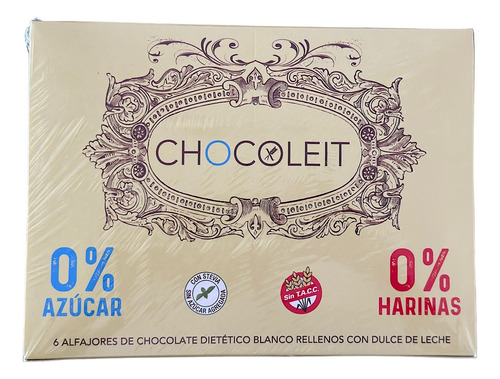 Alfajores De Chocolate Blanco Chocoleit S/azúcar S/ Tacc 12u