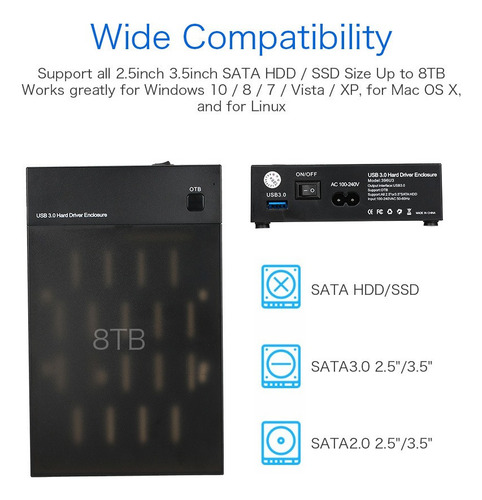 Capa Hdd Touch 2.5 Usb 3.5 Otb Sata One