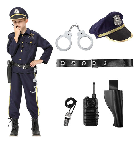 Acekid Disfraz De Polica Para Nios, Disfraz De Oficial De Po