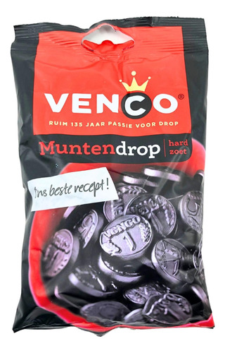 Venco Monedas Duro Dulce Regaliz Negro 4.2 Oz Bolsa