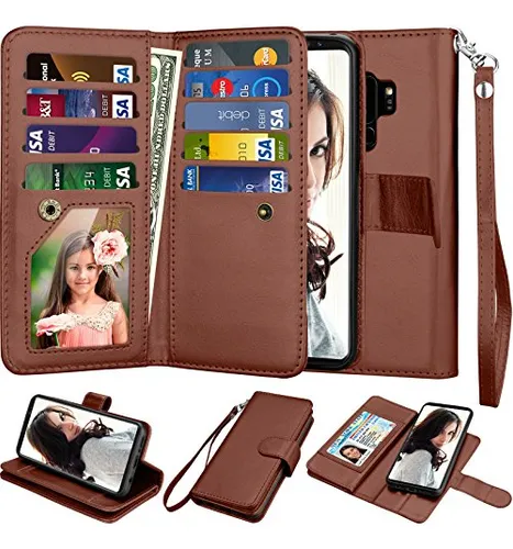 Funda Para Galaxy S9 Plus Cafe Piel Sintetica -3