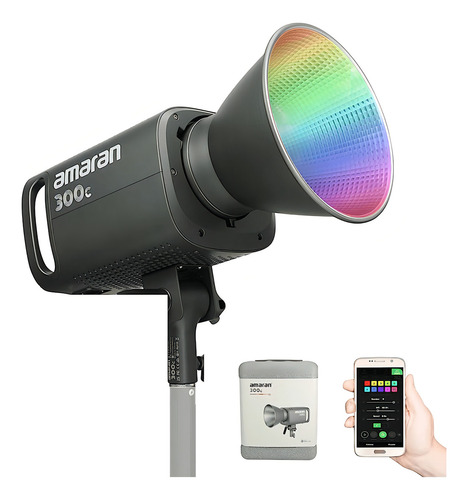 Panel de luz led Aputure Amaran Amaran 300c color rgb con estructura Gris carbono 127V