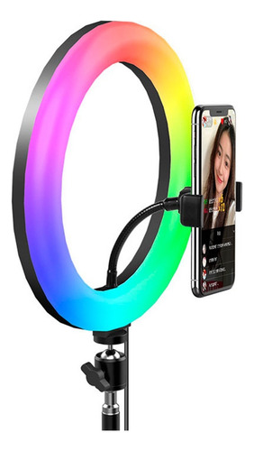Aro De Luz Led 30cm Rgb Trípode 2mts Fotografía Iluminador