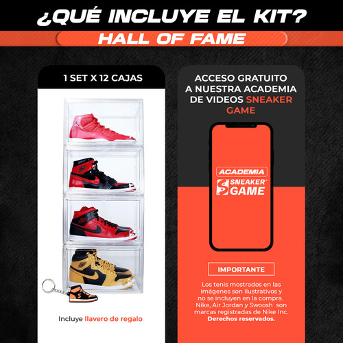 Caja Zapatos Tenis Zapatera Puerta Lateral Hall Of Fame 12pz Color Transparente