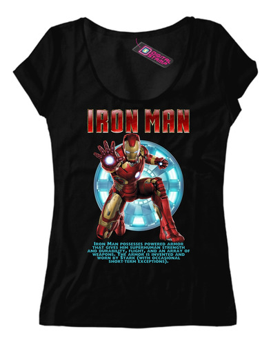 Remera Mujer Marvel Iron Man Pelicula Superheroes Mv19 Dtg