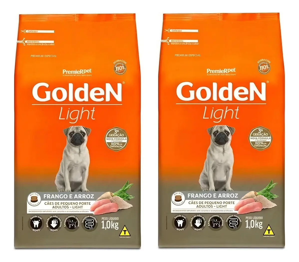 Ração Seca Cão Golden Light 1kg Frango Arroz PremieRpet