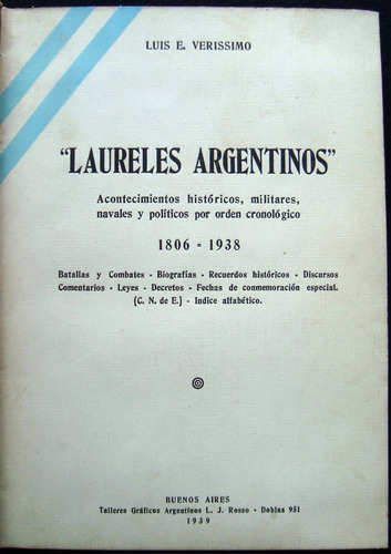 Laureles Argentinos. Luis E. Verissimo. Año 1939. 47n 822