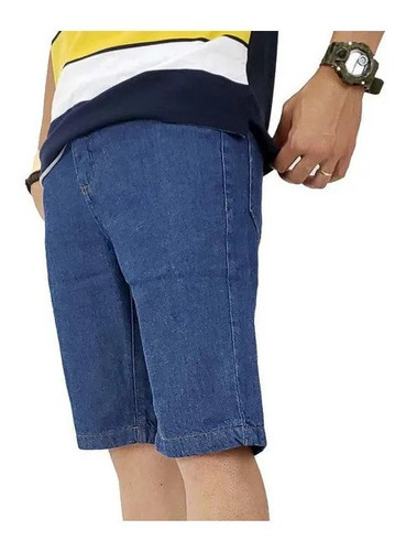 Bermuda Masculina Jeans Com Lycra Plus Size Delave Clara 