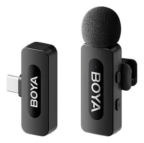 comprar Microfone Boya By-v10 Lapela Sem Fio Wireless Compatível com dispositivos com portas USB-C Android
