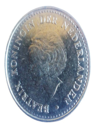 1 Gulden  Moneda De Plata Antillas Holandesas Año 1982