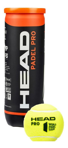 Tubo Presurizado Con 3 Pelotas Importadas Head Padel Pro