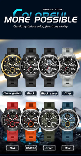 Reloj Electrónico De Lujo Sanda 3379, Reloj Deportivo Plegab