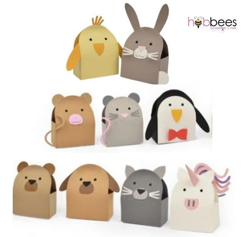 Sizzix Suaje Cajitas Animalitos Mesa Dulces Fiestas Troquel