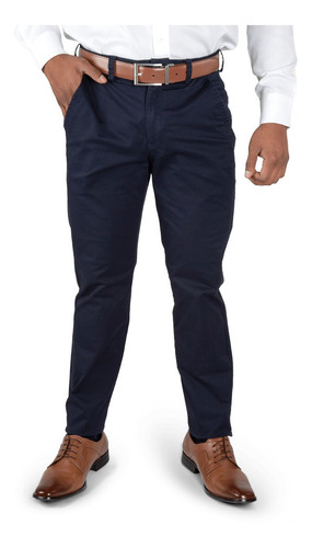 Pantalon Tonny Con Tejido Elástico Azul Noche John