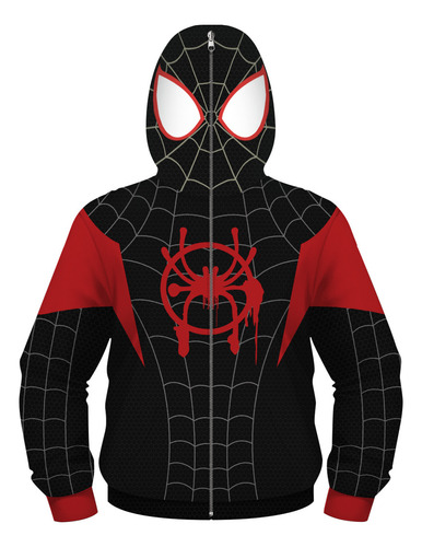 Sudadera Con Máscara 3d Para Niños Spider-man Cosplay