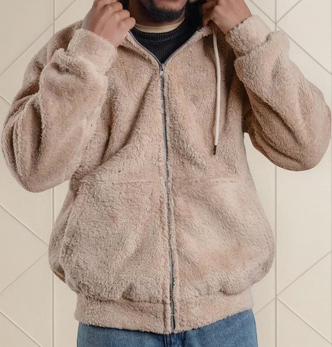 Campera Abrigo Boxy Fit Lisa Básica Teddy