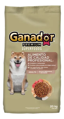 Alimento Premium Superfoods Para Perro Adulto Razas Medianas Y Grandes 20kg Ganador